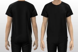 man-blank-black-t-shirt-front-back-views